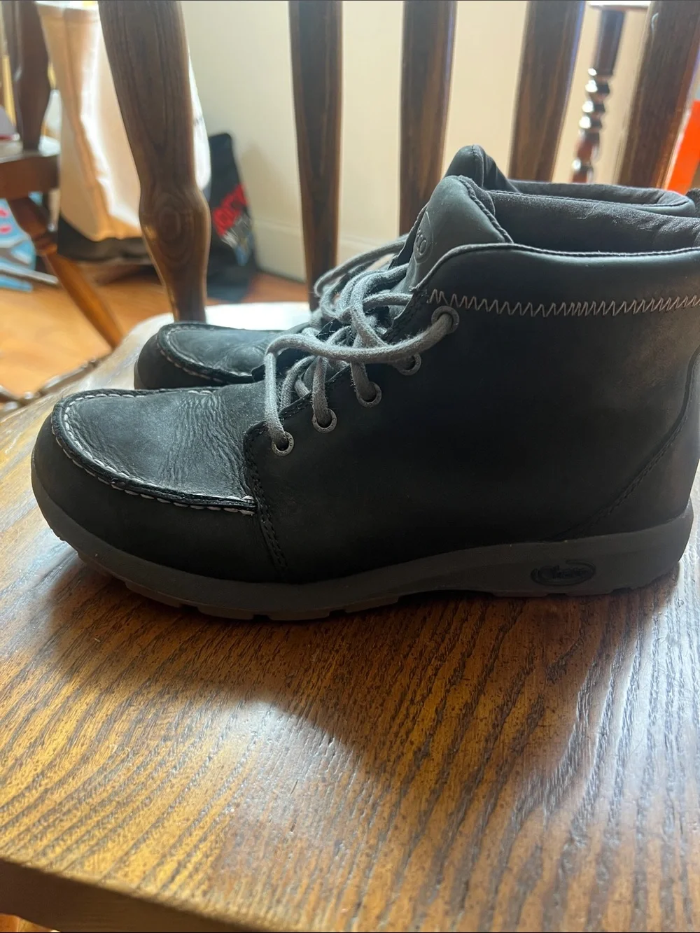 Chaco Kids Black Lace-Up Moc Toe Boots